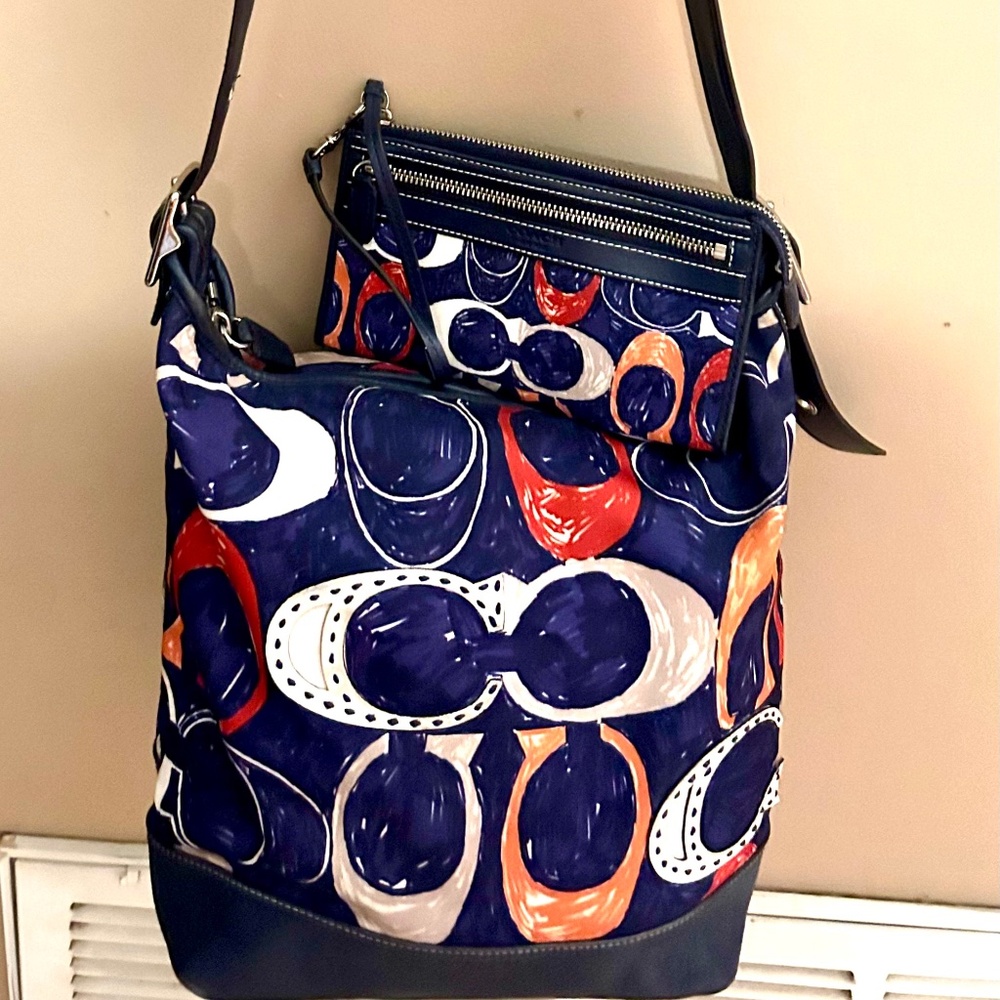COACH bag with matching wristlet/wallet